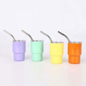 Vaso de Vino de 3oz para Sublimación, Vaso de Acero Inoxidable de Doble Pared, Mini Vaso de 3oz con Tapa y Pajita, Venta al Por Mayor RTS - Product Image 6