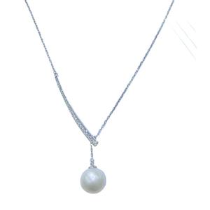 สร้อยคอมุกน้ำจืดทรงกลมขนาด 11-12 มม. แทบไร้ตำหนิ พร้อมจี้และชาร์มเงินแท้ S925 แบบฝรั่งเศส รูปตัว Y แบบดึงออกได้ ความยาว 48 ซม. - Product Image 5