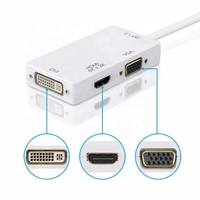 3 en 1 Thunderbolt Mini Display Port Mini DP 1,2 A HDMI VGA DVI 4K Cable Adaptador convertidor al por mayor