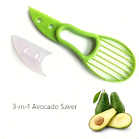 Plastic 3-in-1 fruit- en groentesnijder, avocado-snijder/schaaf/schiller, handmatig, alleen handwas, keuken gadget voor professionals