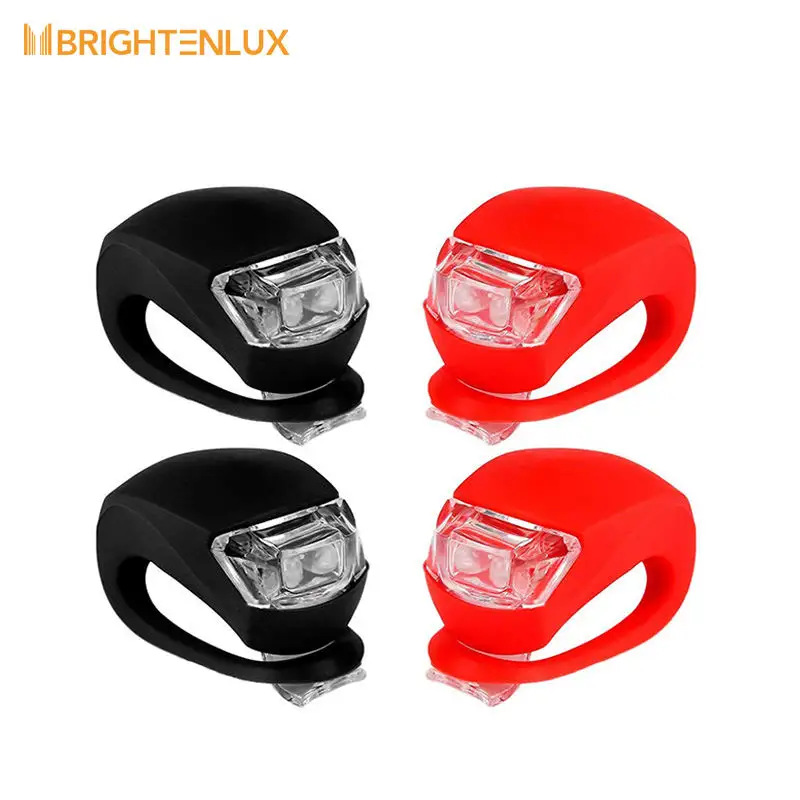 2 pack LED Factory Cheapest Bicycle Light Front and Rear Silicone LED Bike Light Set Outdoor Cycling Headlight and Taillight