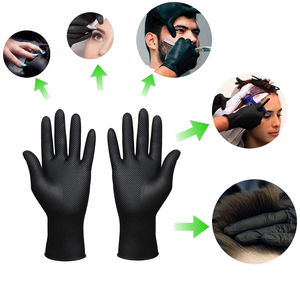 Gants de travail en nitrile robustes pour la réparation automobile, gants en nitrile jetables noirs sans poudre, gants en nitrile diamantés - Product Image 4