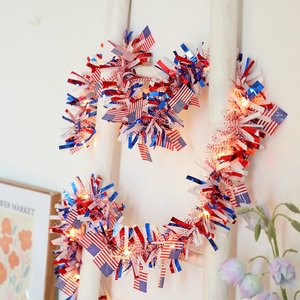 Ghirlanda Luminosa con Bandiera Americana all'Ingrosso, Luci LED per il 4 Luglio, Decorazioni Rosso Bianco Blu per il Giorno dell'Indipendenza - Product Image 4