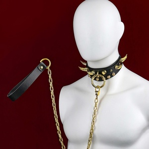 Collier en métal à crochets, Collier de contrainte à traction avec chaîne, Ensemble d'entraînement BDSM, Jeu sexuel, Jouets SM pour adultes, Vente en gros - Product Image 1