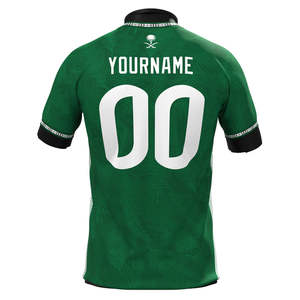 Maglia da Calcio Personalizzata 2024 di Alta Qualità, 100% Poliestere, Vestibilità Comoda, con Logo, Nome e Numero Stampati, Design per <span class=keywords><strong>Club</strong></span> Nazionale dell'Arabia Saudita - Product Image 3