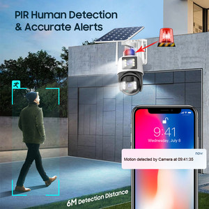 Cámara de Vigilancia PTZ Wistino de 6MP con Doble Lente, Visión Nocturna en Color, Detección PIR, Audio, Energía Solar, <span class=keywords><strong>SIM</strong></span> 4G - Product Image 6