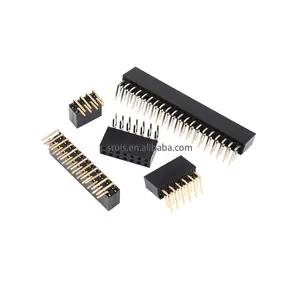 Özel 10 adet 2X3/4/5/6/7/8/10/20/40 PIN çift sıra sağ açı kadın Pin başlık 2.54MM PITCH şerit konektörü soket