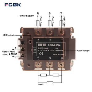 Fcgk <span class=keywords><strong>TSR</strong></span>-25DA loạt công suất cao điều khiển DC ba pha Rơle trạng thái rắn bảo vệ 25da <span class=keywords><strong>40da</strong></span> 50da 60Da 75da 80da 90da 100da - Product Image 5