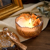 Bougie en cire de soja avec fleurs séchées de luxe dans un bocal en verre, coffret cadeau, bougie en cire de soja, cadeaux de mariage, décoration de la maison