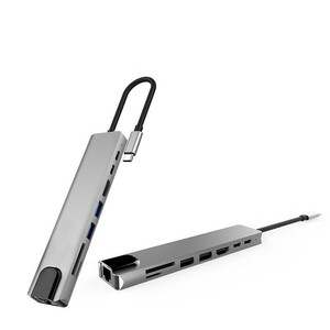 <span class=keywords><strong>Adaptateur</strong></span> Ethernet Gigabit Type-C 8-en-1 vers convertisseur 4K, extenseur multi-ports <span class=keywords><strong>USB</strong></span> 3.0, station d'accueil HD - Product Image 5