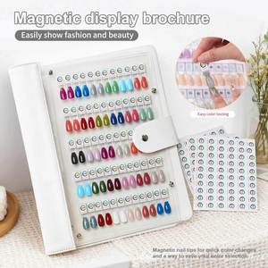 Livre d'échantillons magnétique portable pour vernis à ongles, avec pointes transparentes amovibles, catalogue de gel pour salon de manucure - Product Image 2