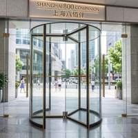 Porte tournante automatique en verre à 3 ailes en acier inoxydable intelligent et moderne pour usage commercial
