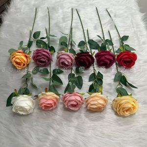 Rose artificielle Junheyuan à branche unique pour décoration de mariage, arrangement floral pour la maison et l'extérieur - Product Image 4