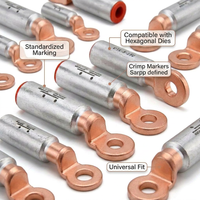 Terminal Bimetálico de Cobre y Aluminio, Conector de Soldadura por Fricción T2 500mm2, Métrico AWG Kcmil MCM, Certificado IEC, Alta Conductividad, 35kV