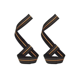 Sangles de soutien réglables pour poignet, noires avec surpiqûres orange, fermeture auto-agrippante antidérapante - Product Image 4