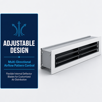Diffuseur linéaire carré moderne en plastique réglable pour la ventilation CVC
