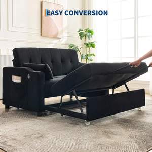 Sofá <span class=keywords><strong>Cama</strong></span>, Futón, Sofás <span class=keywords><strong>Cama</strong></span> con <span class=keywords><strong>Cama</strong></span> Extraíble, Sofá <span class=keywords><strong>Cama</strong></span> Convertible con USB para Espacios Pequeños - Product Image 6