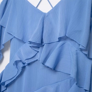 Nouvelle Robe Midi Élégante pour Femme, Décontractée, Sans Manches, à Bretelles, avec Volants Décoratifs Superposés pour <span class=keywords><strong>le</strong></span> <span class=keywords><strong>Printemps</strong></span> - Product Image 6