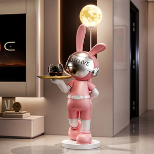 Adornos Grandes de Conejo Astronauta de Resina para Mueble de TV, Sofá, Dormitorio, Luz de Luna - Regalo de Inauguración de Casa, Artesanía de Resina, Categoría de Producto - Product Image 3