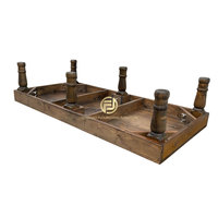 Table de ferme pour enfants en bois massif durable, 6 pieds à tiges détachables, style farmhouse, mobilier d'extérieur pour enfants