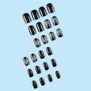 Autocollants d'ongles portables haut de gamme, style gelée noir fumé minimaliste, ciel étoilé, ultra-fins, pour manucure, vente en gros - Product Image 4