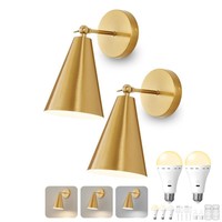 Lampe murale rétro LED sans fil à piles avec télécommande, trois couleurs, pour chambre à coucher, chevet et salon, lumière d'appoint pour la lecture