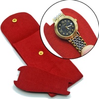Étui de voyage pour montre en velours et cuir suédé, personnalisable avec logo, pochette enveloppe verte haut de gamme avec insert
