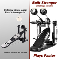 Beatello "Black Hawk" Direct-Drive Double Pedal - Speed-Optimized Bass Drum Pedals with Ultra-Responsive Action