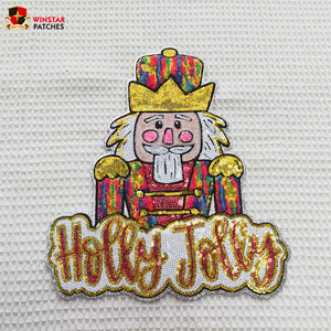 2025 Thiết Kế Mới Tùy Chỉnh Lớn Giáng Sinh Nutcracker Long Lanh Sequins Thêu Sắt Trên Các Bản Vá Lỗi Cho Quần Áo Quần Áo - Product Image 1