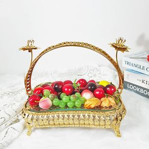 <span class=keywords><strong>Assiette</strong></span> de fruits européenne en vente directe du fabricant, vaisselle d'Asie centrale, <span class=keywords><strong>assiette</strong></span> de fruits de luxe en métal léger de 26x18cm pour usage domestique - Product Image 1