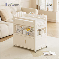 Station de change tout-en-un pour bébé, table à langer mobile avec armoire de rangement pour nouveau-nés