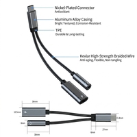 PD 60W 2-In-1 USB-C Splitter Adapter Pengisian Cepat Output Audio USB C Headphone Jack Kabel Adaptor Audio untuk Perangkat Tipe C