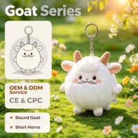 Porte-clés en peluche de chèvre ronde et dodue personnalisé, pendentif porte-clés animal de la ferme