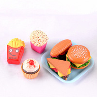 Figurines miniatures de nourriture de dessin animé Hamburg, accessoires de porte-clés créatifs, mini artisanat en plastique pour décoration de jardin, décoration de la maison