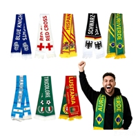 Écharpe de supporter de football personnalisée, directement de l'usine, en tissu satiné brillant, 145 x 15 cm, imperméable, avec pompons, marque FLAG Scarf-06 Dye