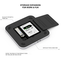 Colorii M1/M2 Pro pour Apple Mac Mini M1, double disque dur externe 2,5 pouces HDD M.2 SSD, hub Type C avec disque dur