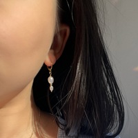 Collier Pendentif Goutte d'Eau en Pierre Naturelle et Perle, Chaîne en Acier Inoxydable Plaqué Or 18K, Bijoux DIY Tendance pour Femme