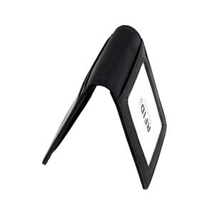 Cartera de hombre de cuero Crazy <span class=keywords><strong>Horse</strong></span> con logotipo personalizado, tarjetero de identificación y de negocios de cuero genuino Delgado - Product Image 2