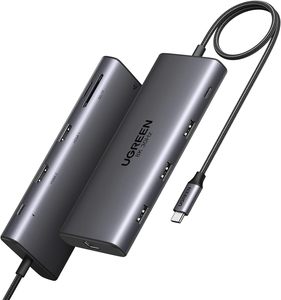 แท่น USB แบบ10 in 1 4K 60Hz 8K30Hz เดี่ยว100W PD 5Gbps พร้อมกิกะบิตอีเธอร์เน็ตที่มีอยู่ - Product Image 1