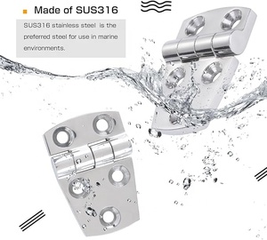 Charnière de <span class=keywords><strong>porte</strong></span> de pont en acier inoxydable 316 pour véhicule marin, 38x76mm (1-1/2X3 pouces), <span class=keywords><strong>accessoires</strong></span> de quincaillerie pour kayak, yacht, <span class=keywords><strong>bateau</strong></span> - Product Image 2