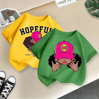 Nouveaux T-shirts d'été décontractés à col rond et manches courtes pour bébés filles, respirants, anti-boulochage, imprimés de dessins animés, avec logo personnalisé