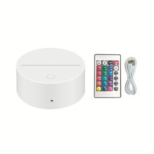 Quality Choice Creative 16 Color <b>USB</b> Portable Mini 3d Led Night Smart <b>Rechargeable</b> Decorative Acrylic Led Lamp - Product Image 1