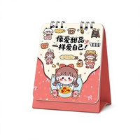 Calendrier de bureau personnalisé inspirant avec affirmations quotidiennes, livre à feuilles mobiles, design mignon de dessin animé, support sur pied pour la vente en gros
