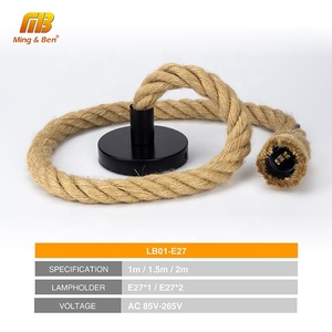 Nhà Máy Bán Buôn Ánh Sáng Mặt Dây Chuyền Phụ Kiện 1M 1.5M 2M-Pin <span class=keywords><strong>E27</strong></span> Cây Gai Dầu Sợi Dây Thừng Ánh Sáng Mặt Dây Chuyền Trần Ánh Sáng - Product Image 6