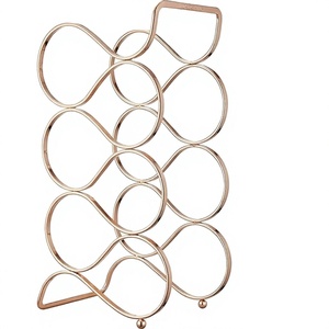 Porte-vin en cuivre moderne, capacité de 6 bouteilles, design minimaliste, meuble de présentation pour la maison - Product Image 6
