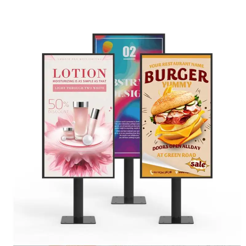 High Brightness 65 inches Slim Bezel 3500 Nits 4K Monitors Hanging Screen Advertising Digital Signage Facing Window Lcd Display