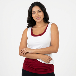 Camiseta sin mangas con cuello redondo y fruncido para mujer, de color liso, transpirable, de punto, estilo minimalista, blanca y azul - Product Image 5