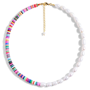 Collar de Perlas Naturales de Alta Calidad Chapado en Oro, Colorido, de Arcilla <span class=keywords><strong>Suave</strong></span>, Estilo Bohemio Barroco, para Niños, Joyería de Moda para Aniversario - Product Image 2