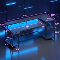 Bureau de jeu réglable en hauteur à commande électrique, directement de l'usine, avec plateau en fibre de carbone et mémoire de position, poste de travail assis-debout