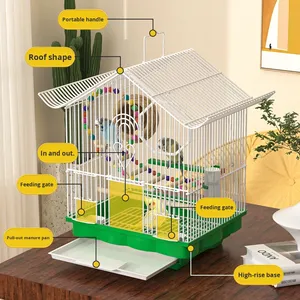 Gabbia per Uccelli Ornamentale da Appendere per Uso Domestico, per Pappagallini e Uccelli Piccoli - Gabbia di Allevamento in Metallo Resistente, Design Semplice, Scatola Ecologica - Product Image 3